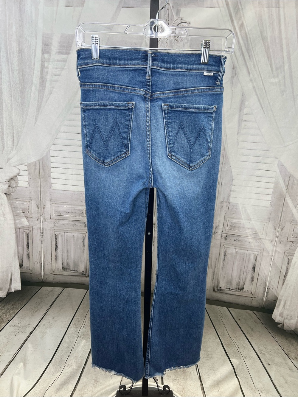 MOTHER The Weekender Fray Hem Jeans Take It Easy Wash Flare Stretch Denim 28 - Picture 12 of 14